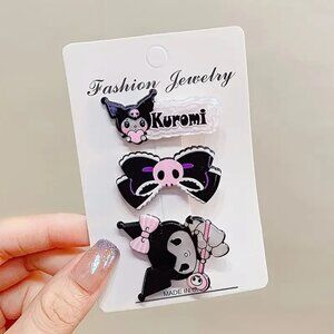 Kuromi New Barrette Set of 3 Hello Kitty Possible Inspired.